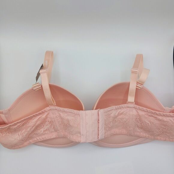 NEW TORRID Curve Push-Up Strapless Bra Size 46B Pink Lace Adjustable Underwire - Picture 3 of 6